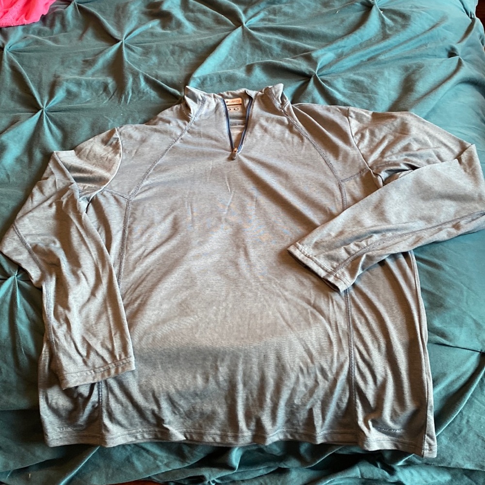 Columbia athletic long sleeved shirt. Heather blue.